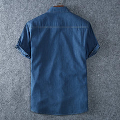 Light Blue Denim Short Sleeve Shirt