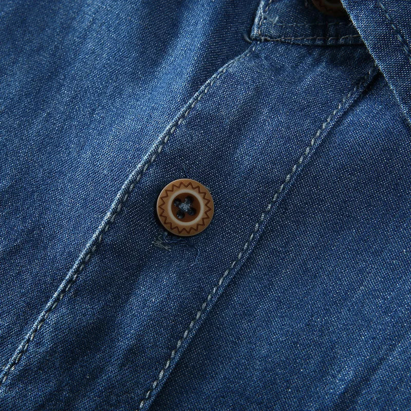 Light Blue Denim Short Sleeve Shirt