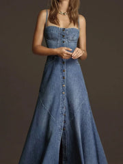 Spaghetti Strap Denim Dress