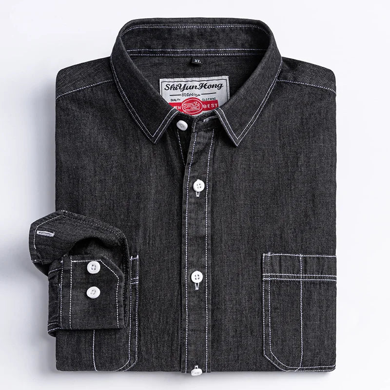 Embroidered Denim Pocket Shirt