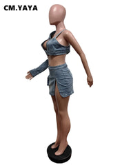 Chic Denim Jacket & Skirt Set