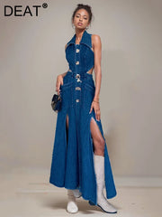 Hollow Out Denim Dress