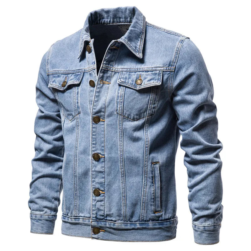 Lapel Denim Motorcycle Jacket