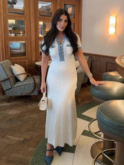 V Neck Denim Bodycon Dress