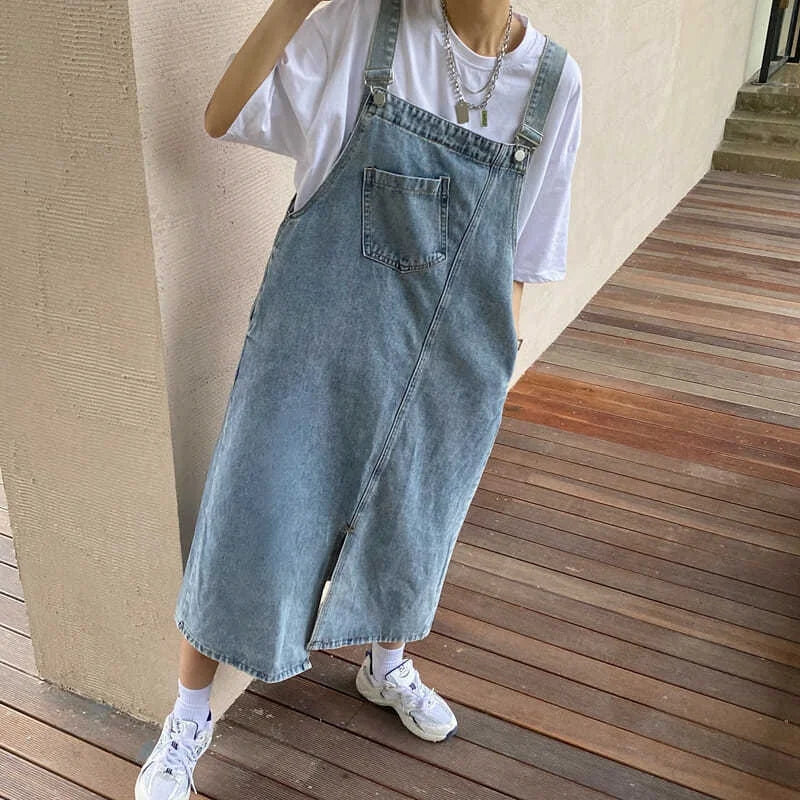 Casual Denim Overall Dress