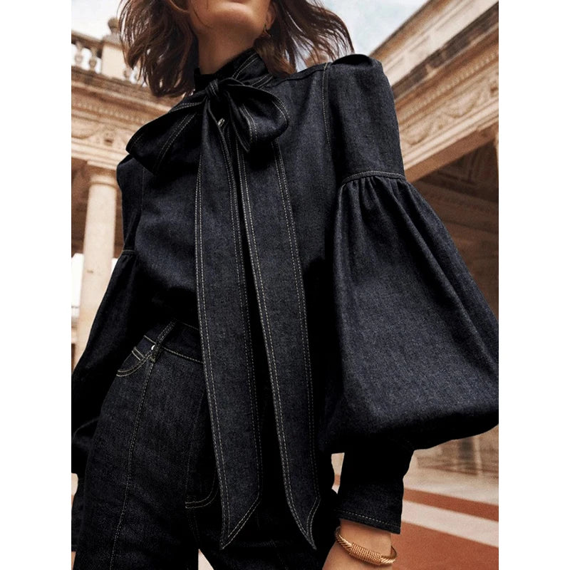 Puff Sleeve Bow Blouse