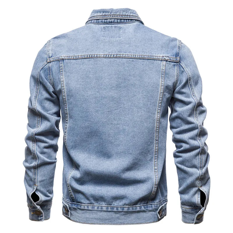 Lapel Denim Motorcycle Jacket