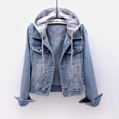 Hooded Denim Patchwork Jacket