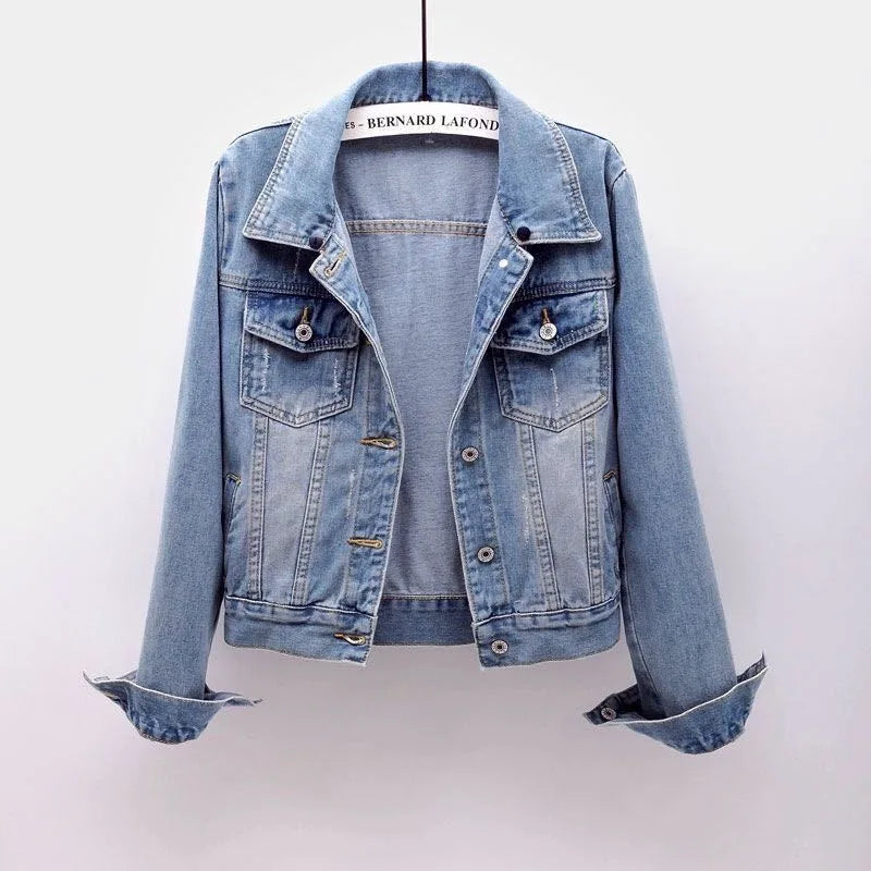Hooded Denim Patchwork Jacket