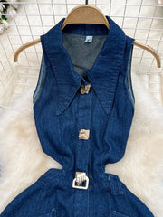Hollow Out Denim Dress