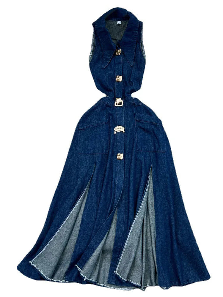 Hollow Out Denim Dress
