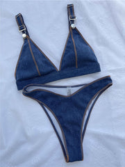 High Cut Denim Bikini Set