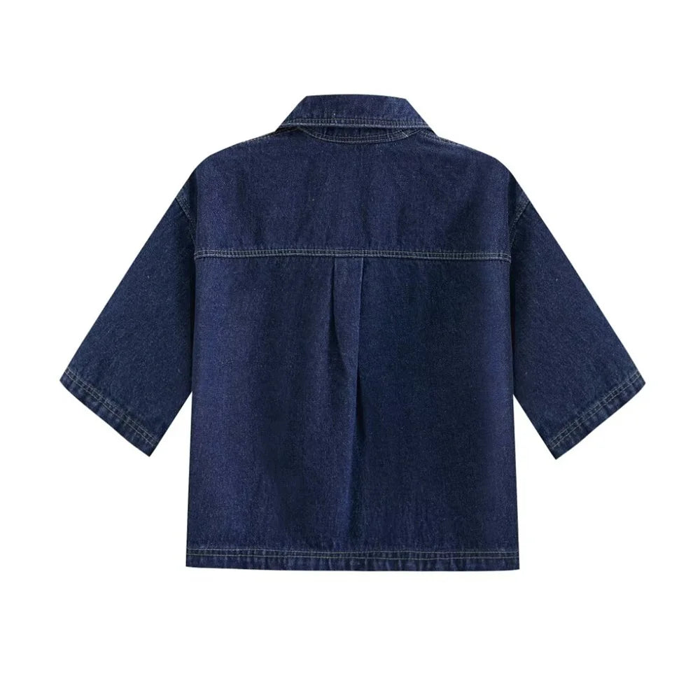Versatile Short Denim Coat