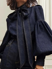 Puff Sleeve Bow Blouse