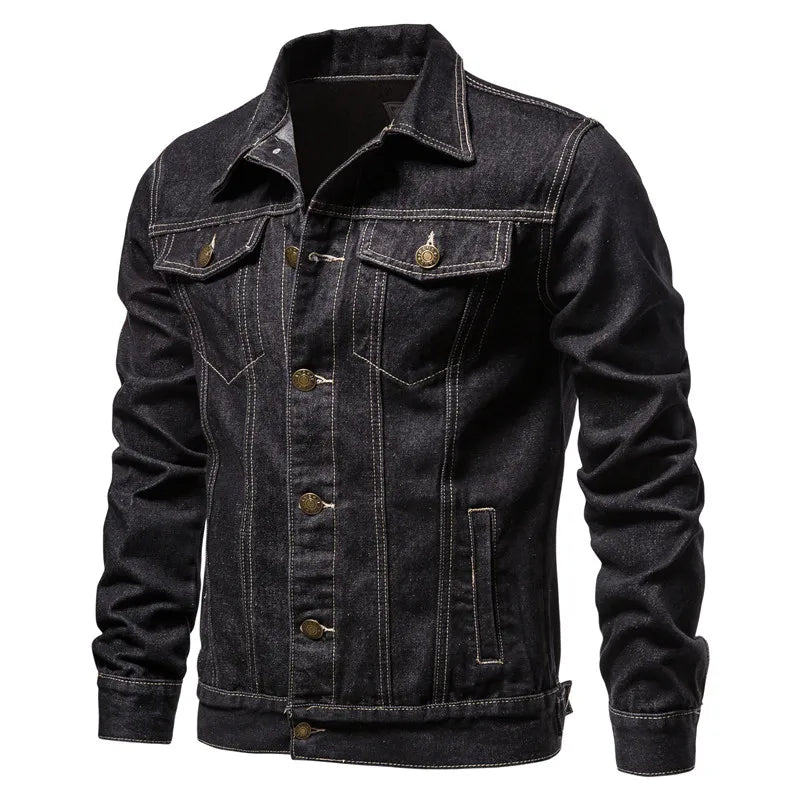 Lapel Denim Motorcycle Jacket