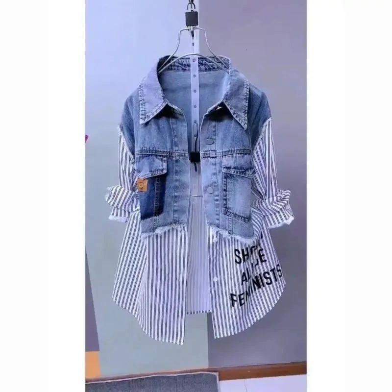 Striped Denim Jacket