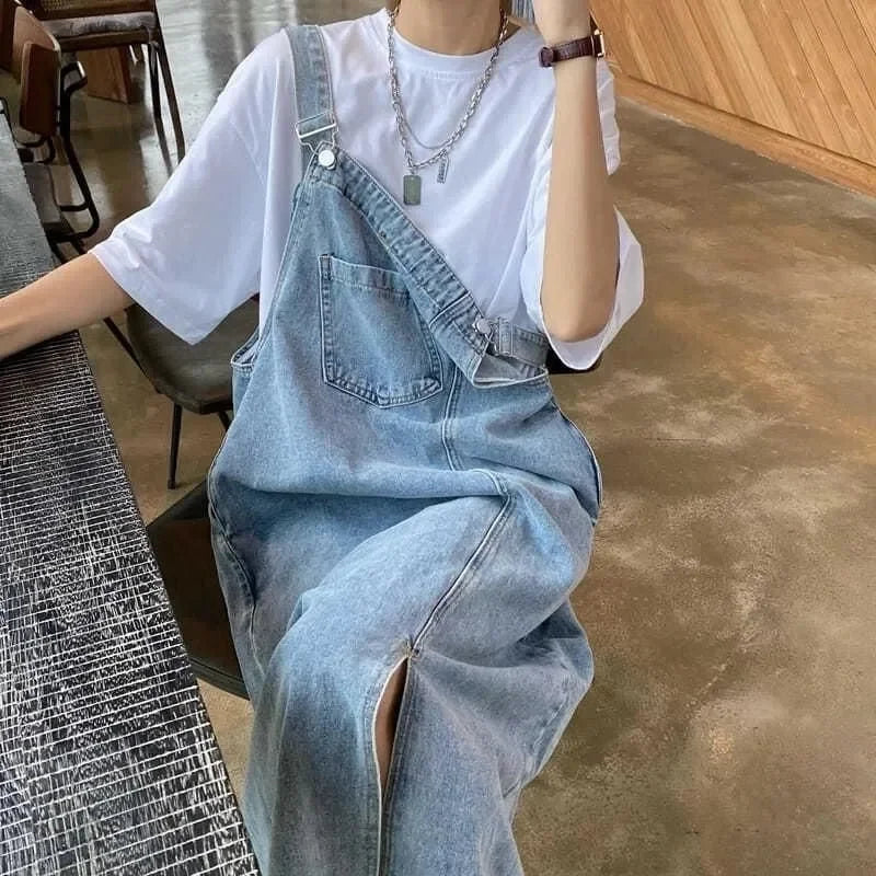 Casual Denim Overall Dress