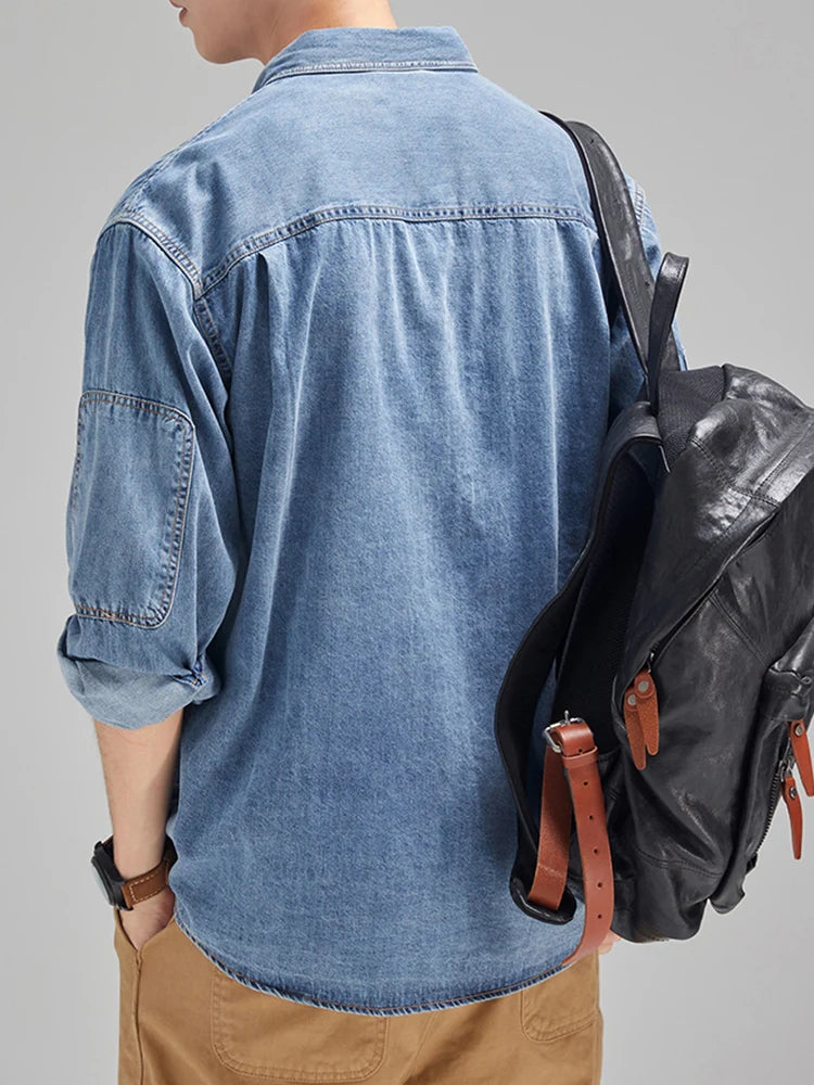Loose Fit Denim Work Shirt
