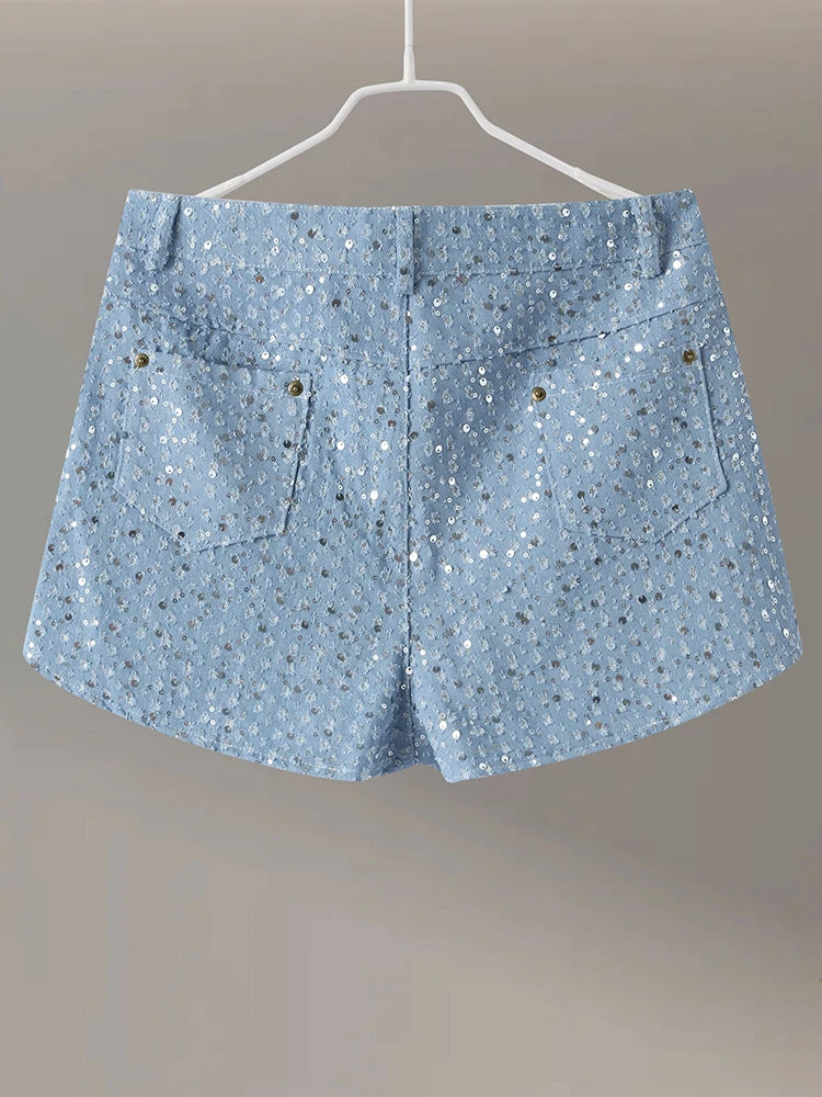 Sequined Denim Jacket Set