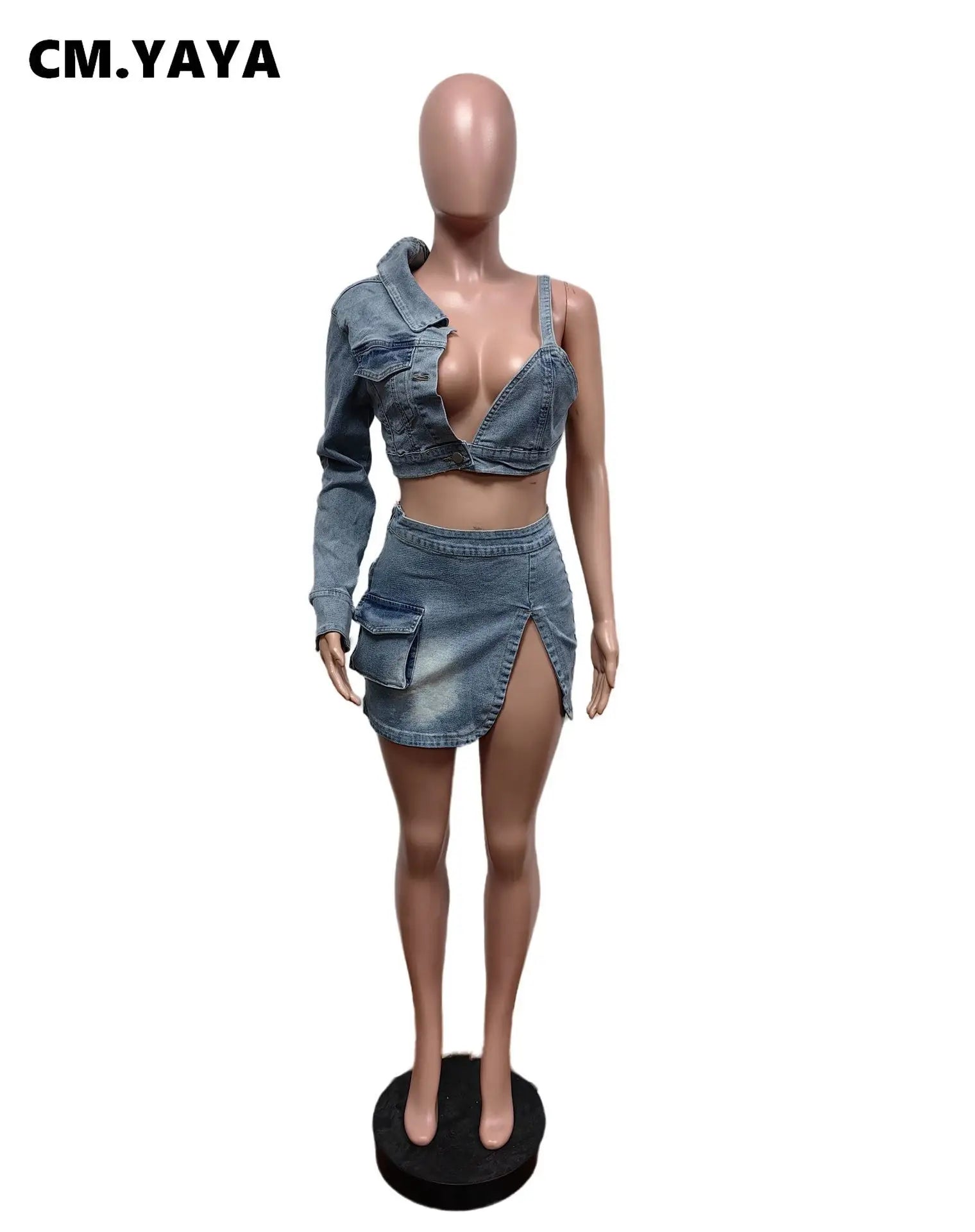 Chic Denim Jacket & Skirt Set