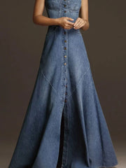 Spaghetti Strap Denim Dress