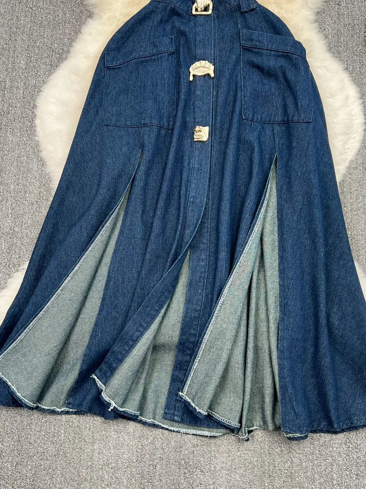 Hollow Out Denim Dress