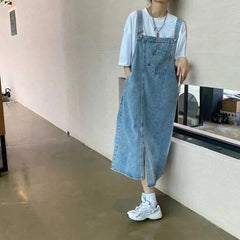 Casual Denim Overall Dress