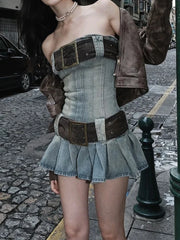 Strapless Denim Mini Dress