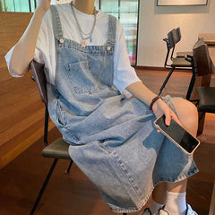 Casual Denim Overall Dress