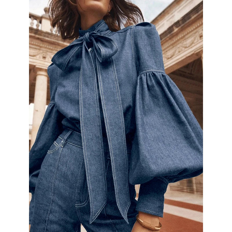 Puff Sleeve Bow Blouse