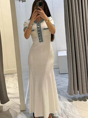 V Neck Denim Bodycon Dress