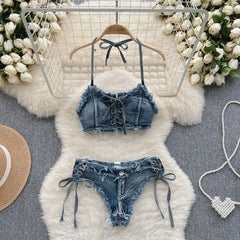 Sexy Denim Bikini Set