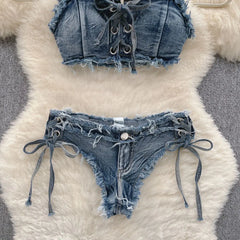 Sexy Denim Bikini Set