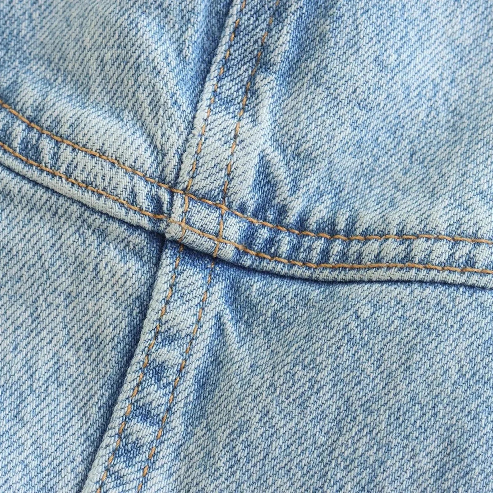 Strapless Denim Crop Top