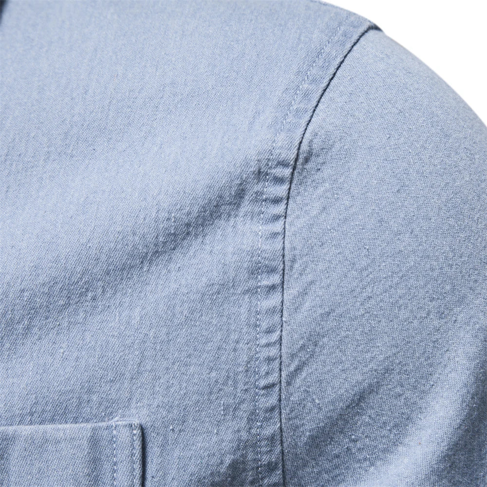 Solid Color Denim Shirt