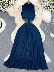 Hollow Out Denim Dress