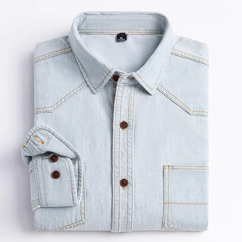 Embroidered Denim Pocket Shirt